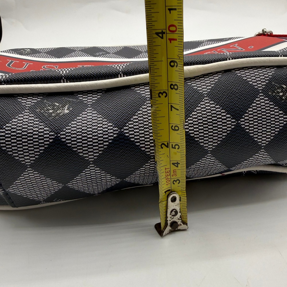 US Polo Assn Crossbody Bag Navy White Plaid Logo Strap Zipper Top New‎ w/ Tags - Picture 7 of 11